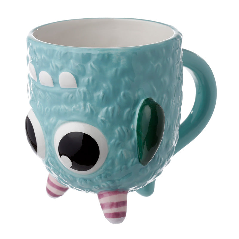 Novelty Upside Down Ceramic Mug - Blue Monstarz Monster