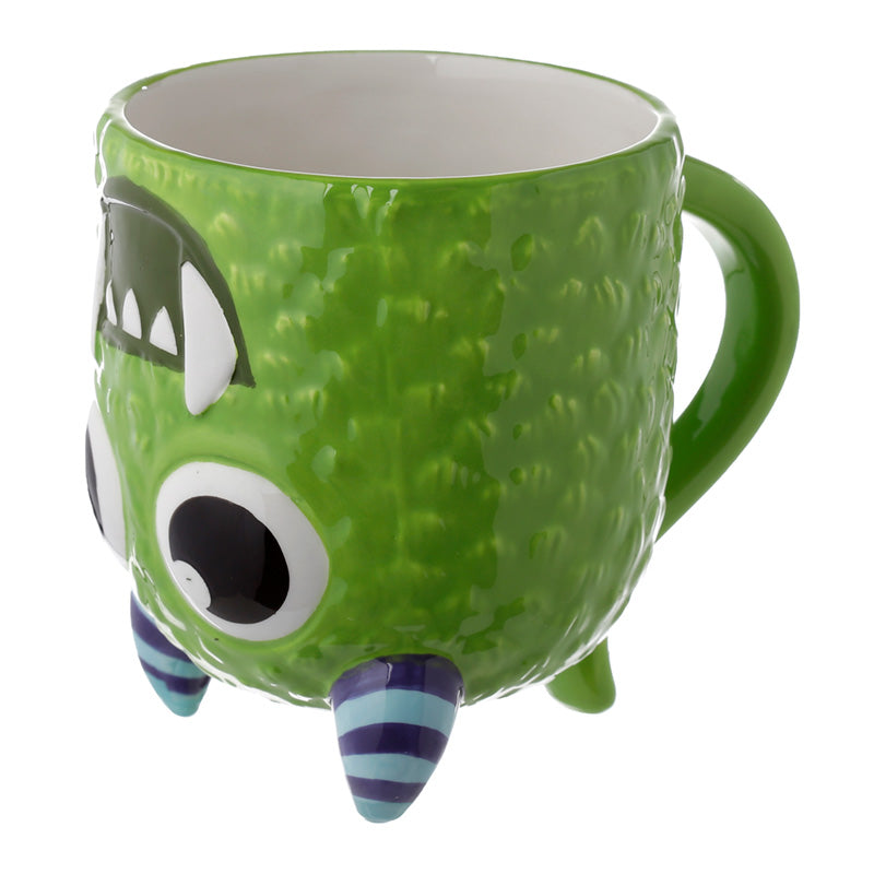 Novelty Upside Down Ceramic Mug - Green Monstarz Monster