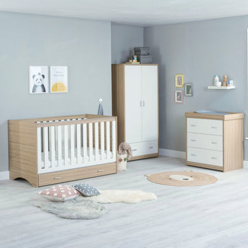 Veni 3 Piece Nursery Furniture Sets with Drawer Oak White