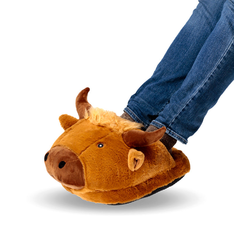 Plush Maxi Slipper Foot Warmer - Highland Coo