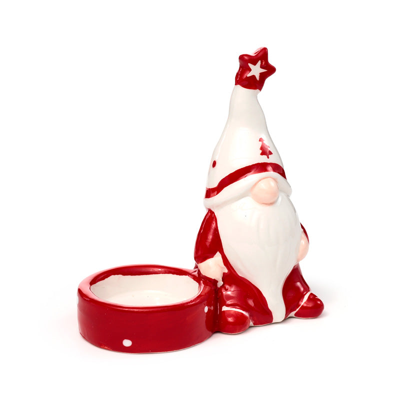 Ceramic Tea Light Candleholder - Christmas Gonk