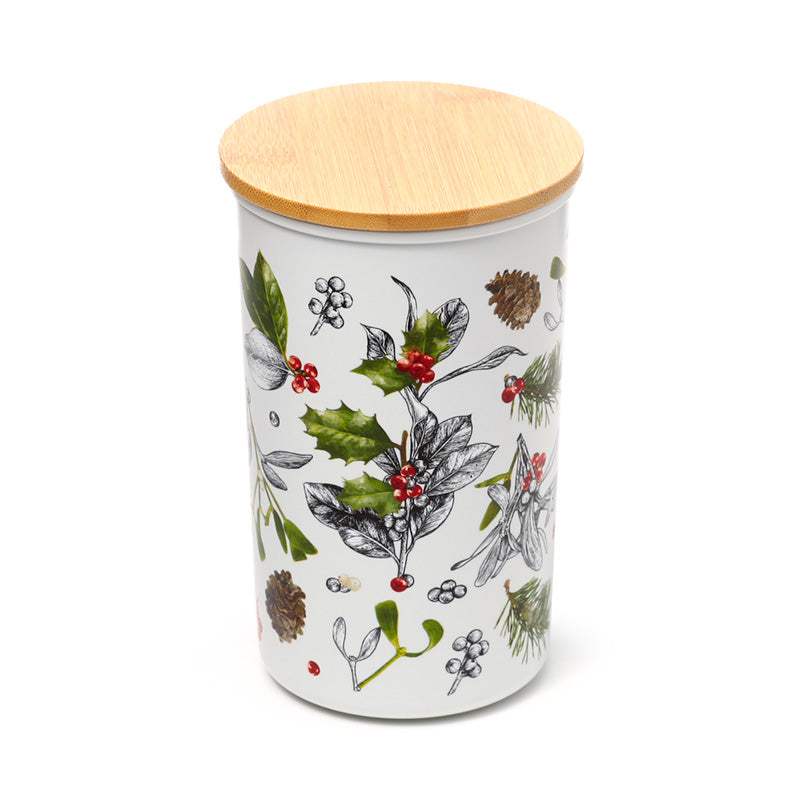 Recycled RPET Large Storage Jar - Christmas Winter Botanicals