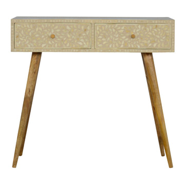 Floral Bone Inlay Console Table