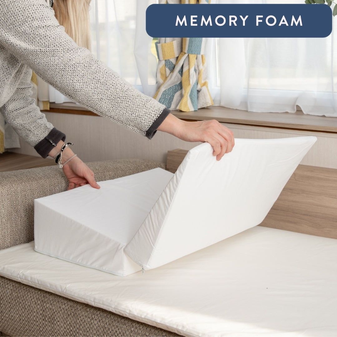 Journey in Comfort: Luxe Memory Foam Bed Wedge for Acid Reflux Relief - Complete with Travel Bag
