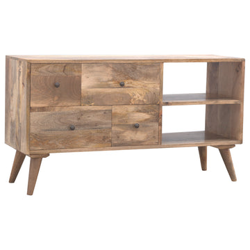 Oak-ish Multi Drawer Media Unit