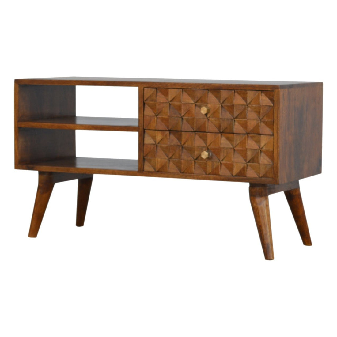 Chestnut Diamond Carve Media Unit