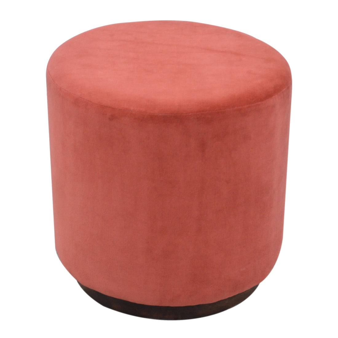 Large Brick Velvet Wooden Footstool