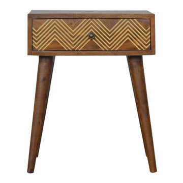 Brass Inlay Chevron Bedside