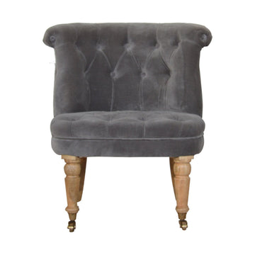 Grey Velvet Accent Chair