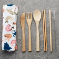 100% Natural Bamboo Cutlery 6 Piece Set - Cat's Life-