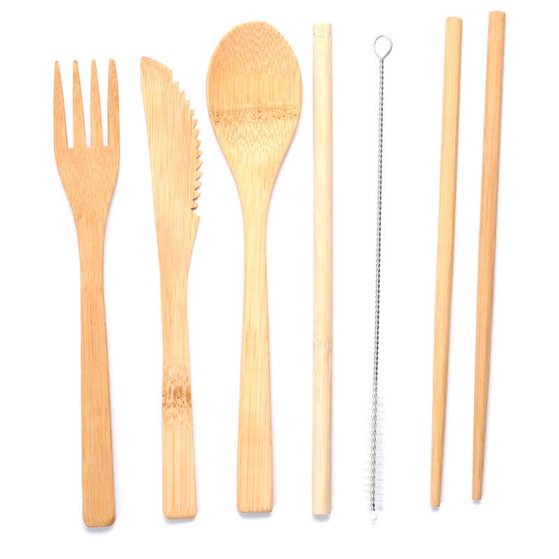 100% Natural Bamboo Cutlery 6 Piece Set - Pusheen the Cat Foodie-