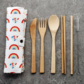 100% Natural Bamboo Cutlery 6 Piece Set - Somewhere Rainbow-