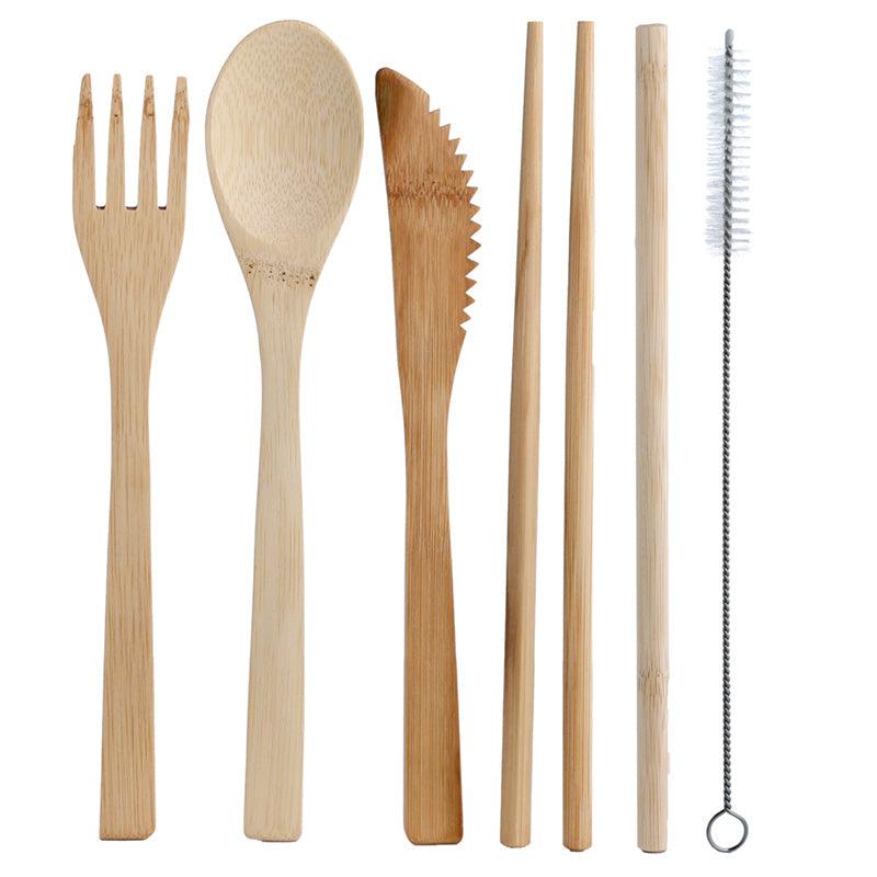 100% Natural Bamboo Cutlery 6 Piece Set - Somewhere Rainbow-