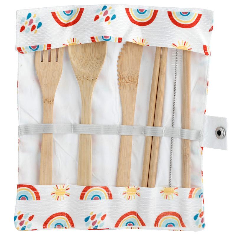 100% Natural Bamboo Cutlery 6 Piece Set - Somewhere Rainbow-