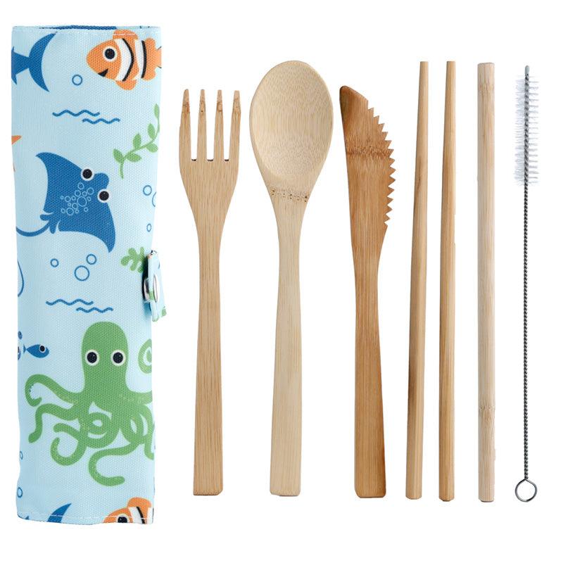 100% Natural Bamboo Cutlery 6 Piece Set - Splosh Sealife - £9.99 - 