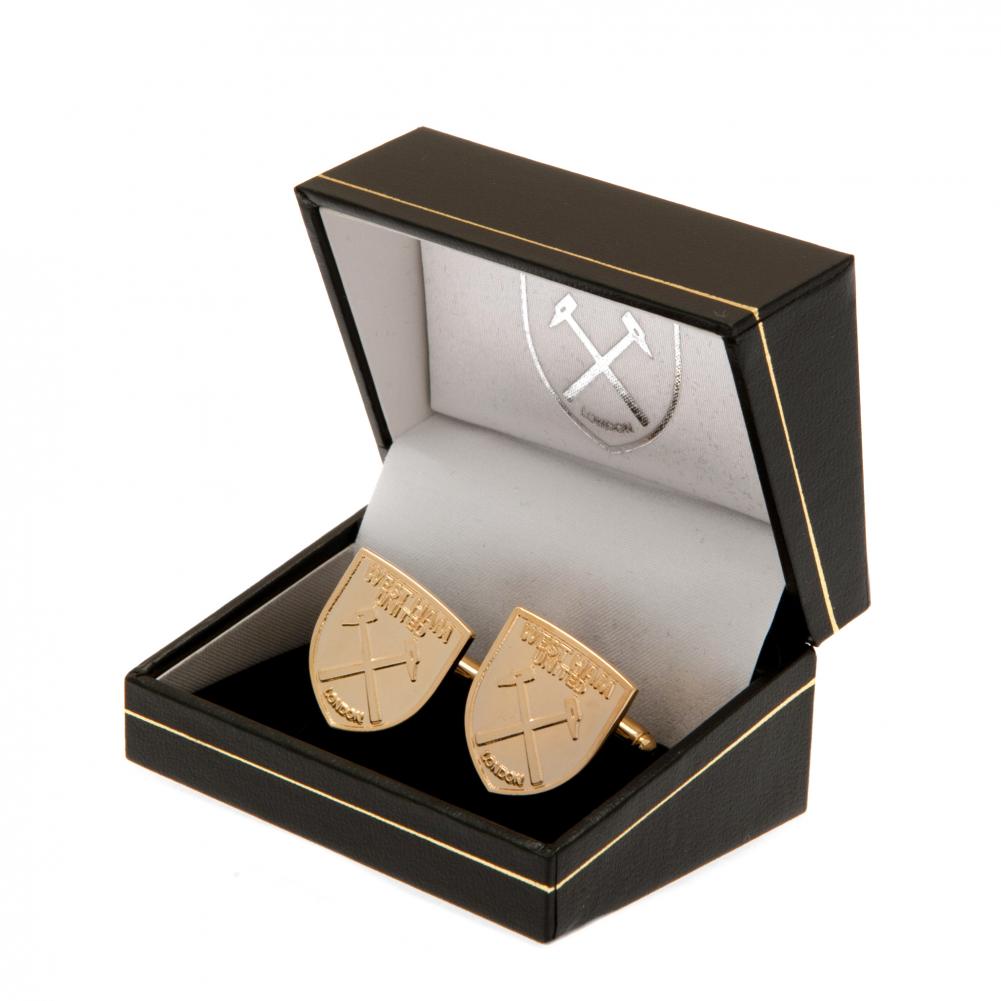 West Ham United FC Gold Plated Cufflinks - Officially licensed merchandise.