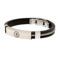 Chelsea FC Silver Inlay Silicone Bracelet - Officially licensed merchandise.