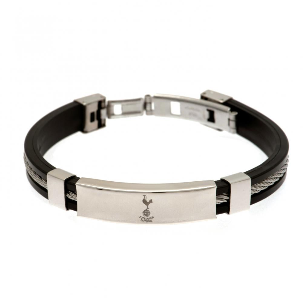 Tottenham Hotspur FC Silver Inlay Silicone Bracelet - Officially licensed merchandise.