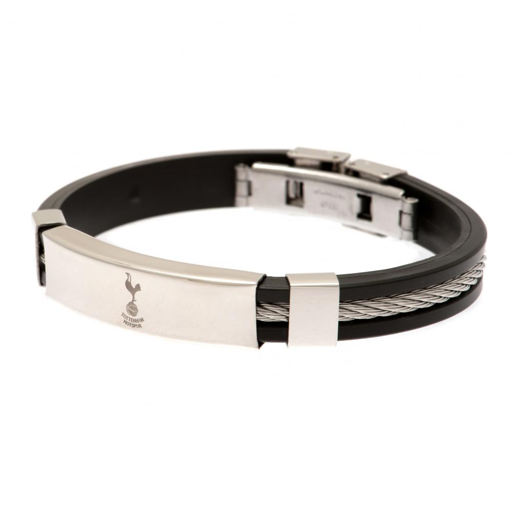 Tottenham Hotspur FC Silver Inlay Silicone Bracelet - Officially licensed merchandise.