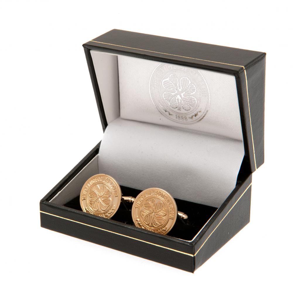 Celtic FC Gold Plated Cufflinks - Officially licensed merchandise.