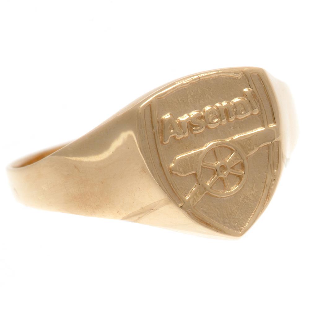 Arsenal FC 9ct Gold Crest Ring Large - Officially licensed merchandise.