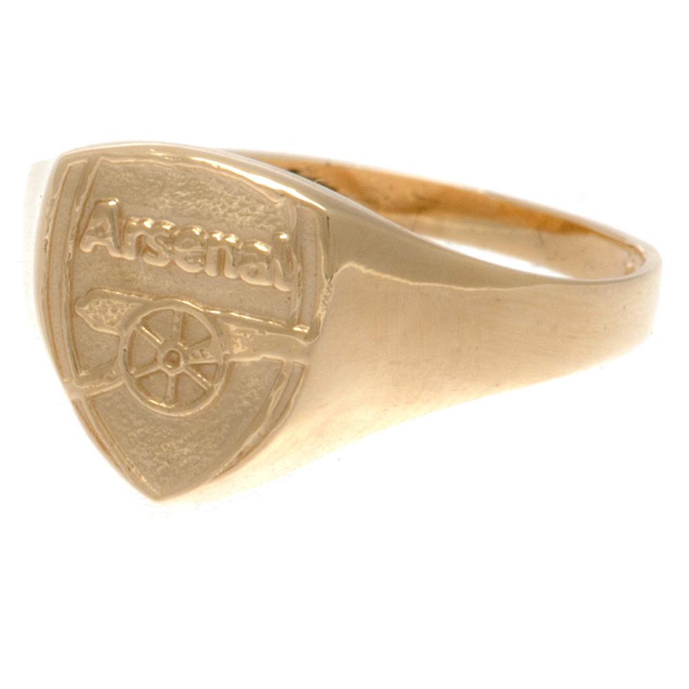 Arsenal FC 9ct Gold Crest Ring Medium - Officially licensed merchandise.
