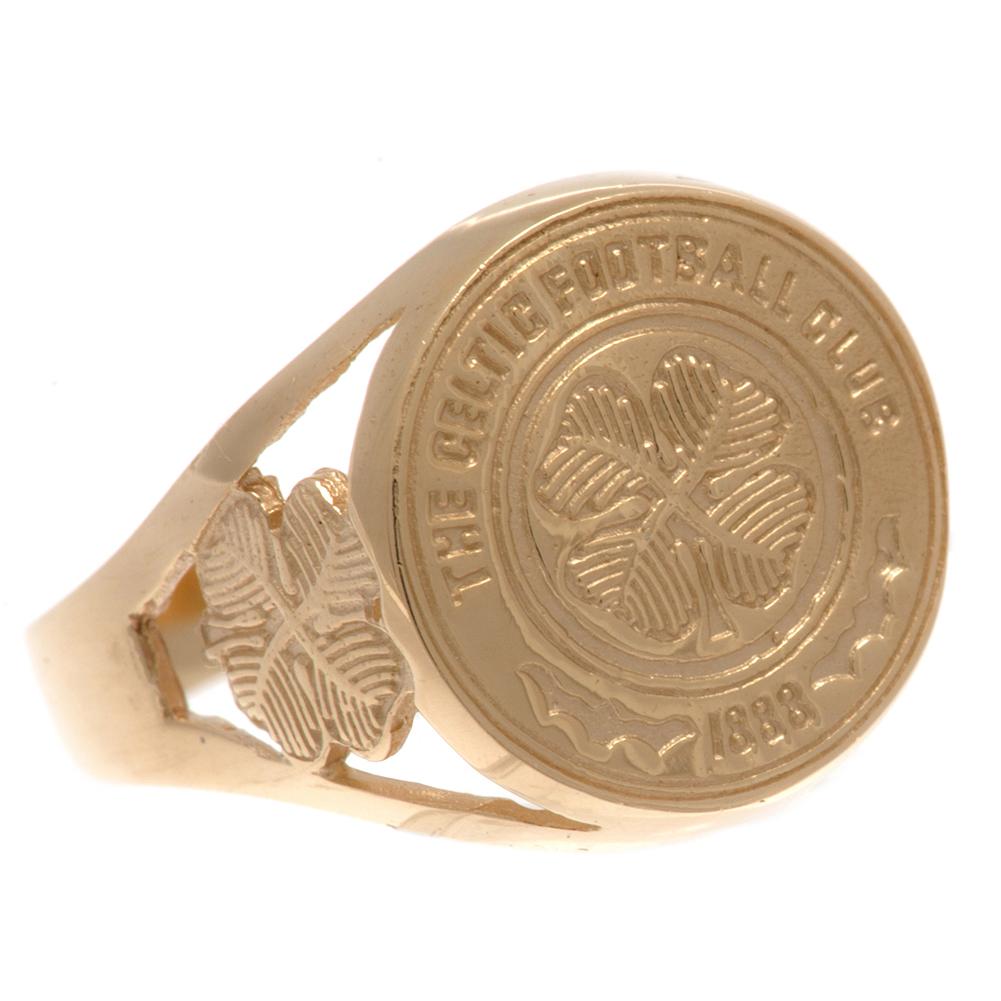 Celtic FC 9ct Gold Crest Ring Large - Officially licensed merchandise.