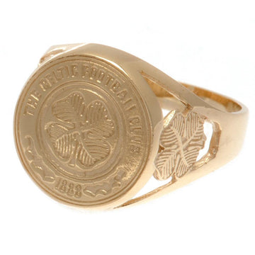 Celtic FC 9ct Gold Crest Ring Large - Officially licensed merchandise.