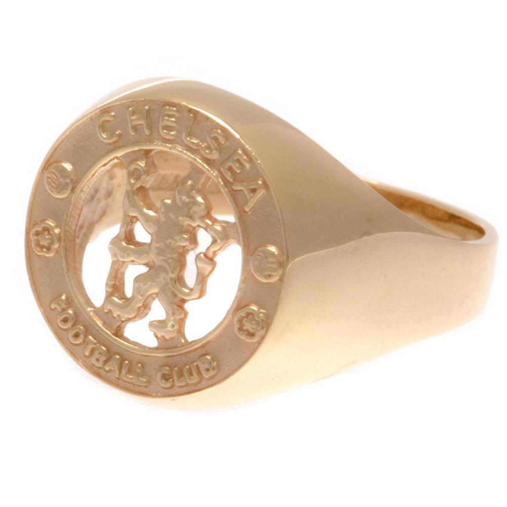 Chelsea FC 9ct Gold Crest Ring Large - Officially licensed merchandise.