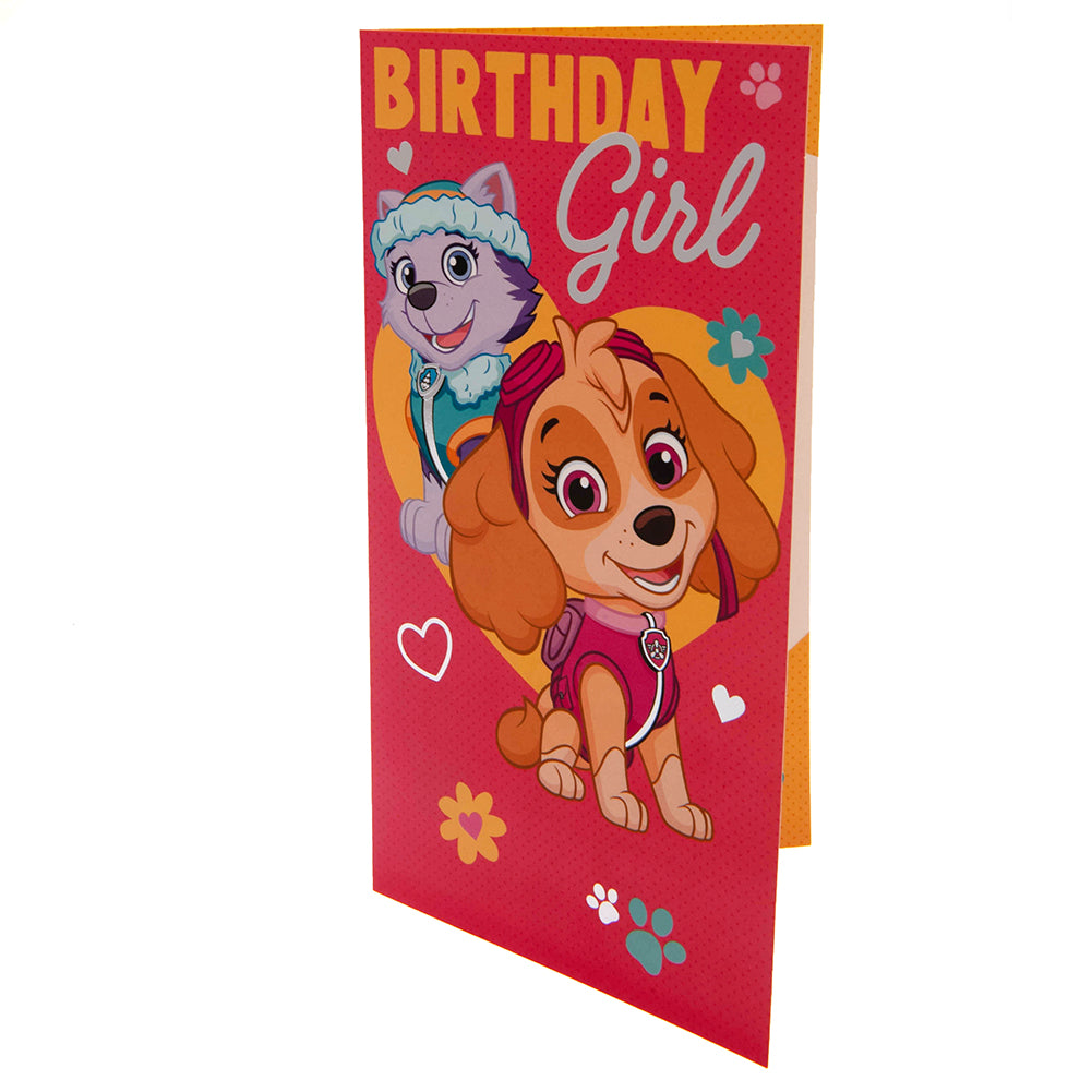 Paw Patrol Birthday Card Girl - Officially licensed merchandise.