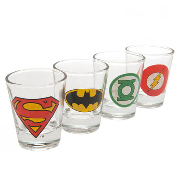 DC Comics 4pk Shot Glass Set - Officially licensed merchandise.