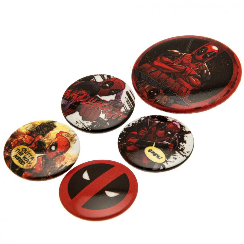 Deadpool Button Badge Set - Officially licensed merchandise.