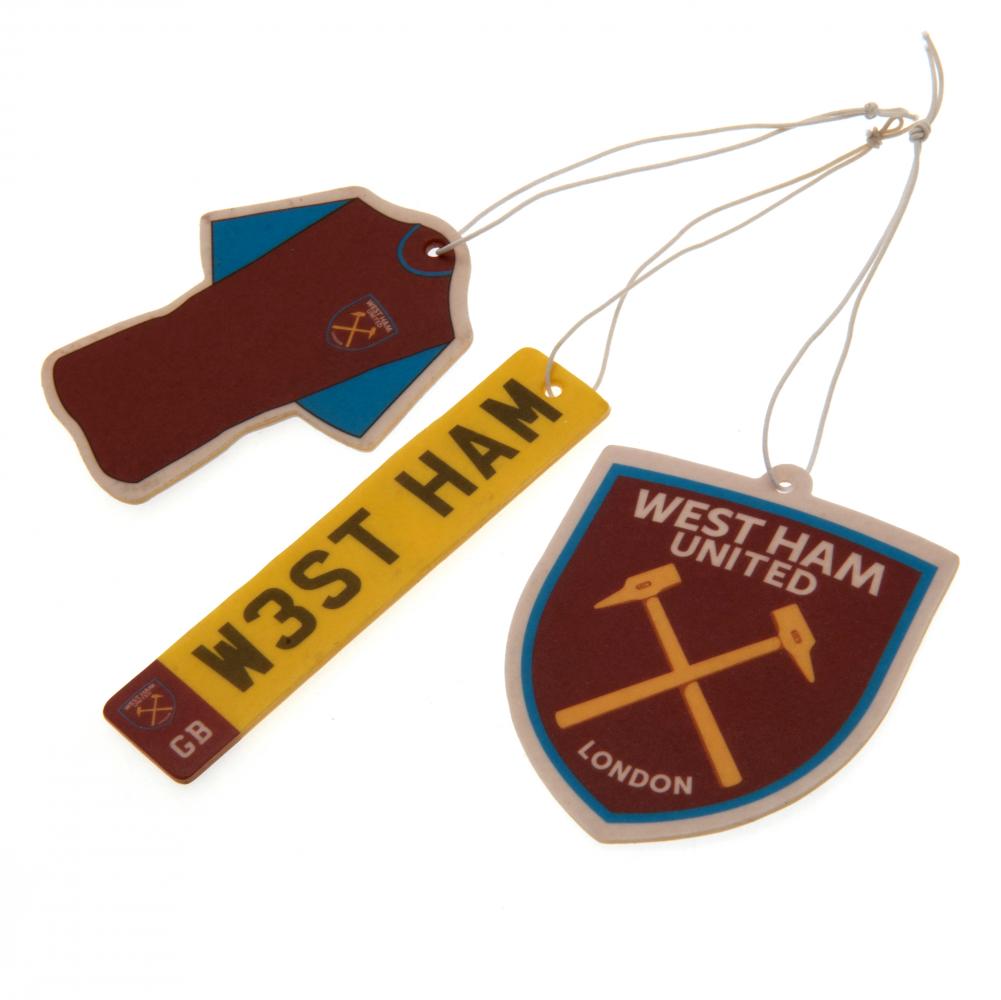 West Ham United FC 3pk Air Freshener - Officially licensed merchandise.