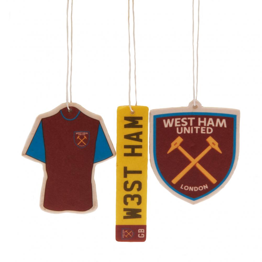 West Ham United FC 3pk Air Freshener - Officially licensed merchandise.