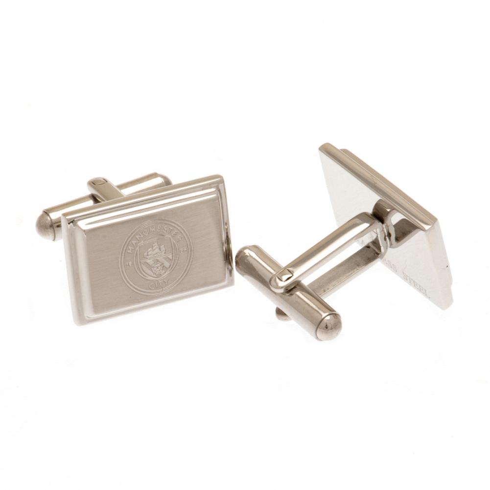 Manchester City FC Stainless Steel Cufflinks - Officially licensed merchandise.