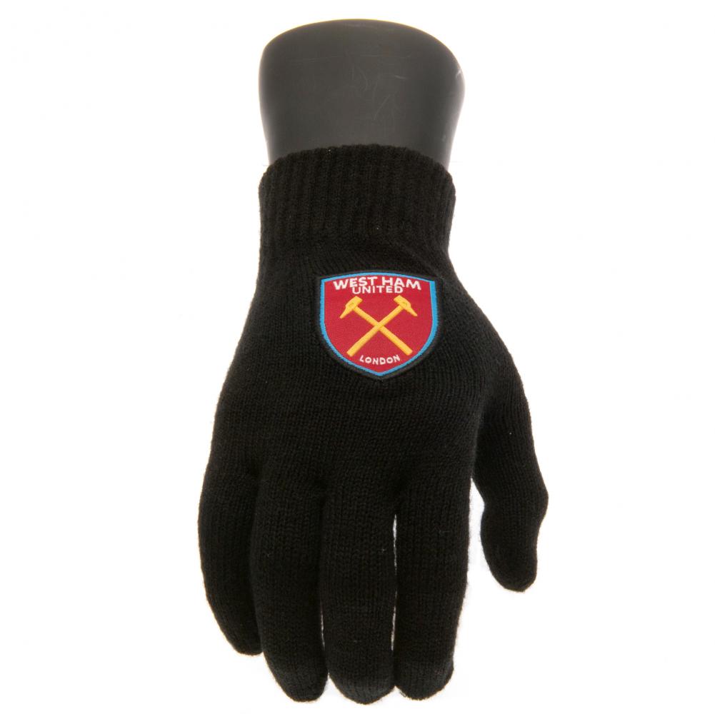 West Ham United FC Knitted Gloves Junior - Officially licensed merchandise.