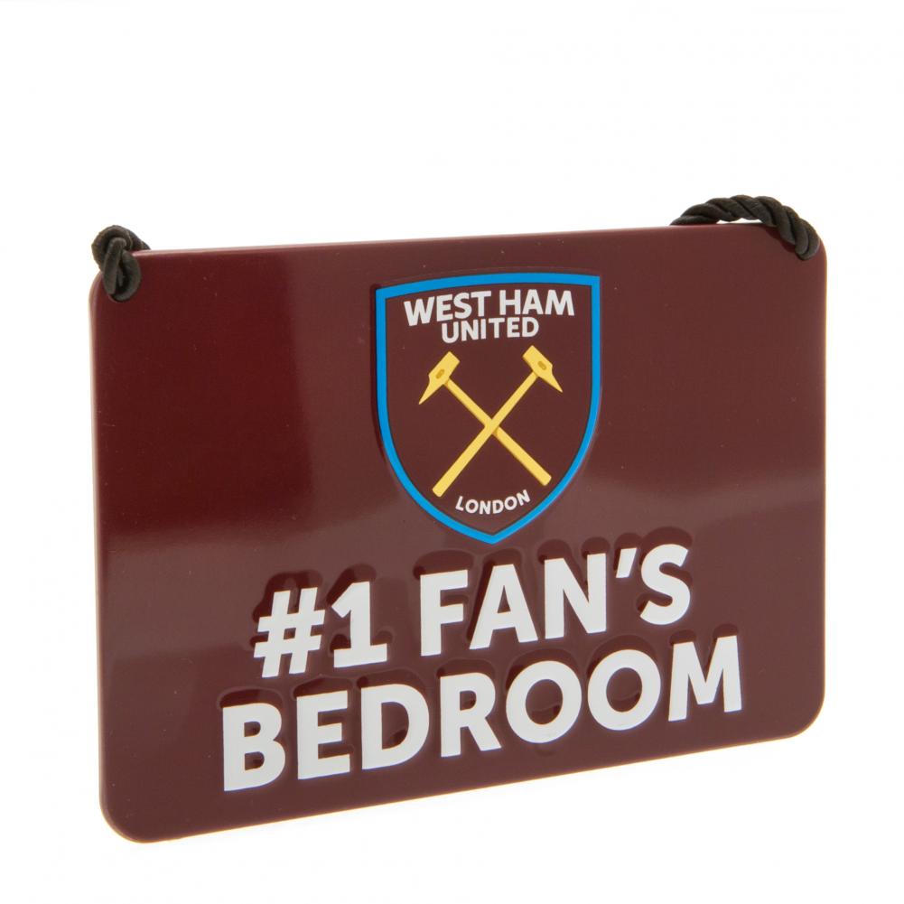 West Ham United FC Bedroom Sign No1 Fan - Officially licensed merchandise.