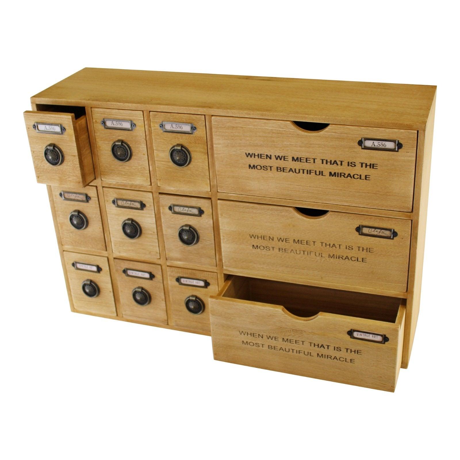 12 Drawer Rustic Storage Unit, Trinket Drawers - £88.99 - Trinket Drawers 