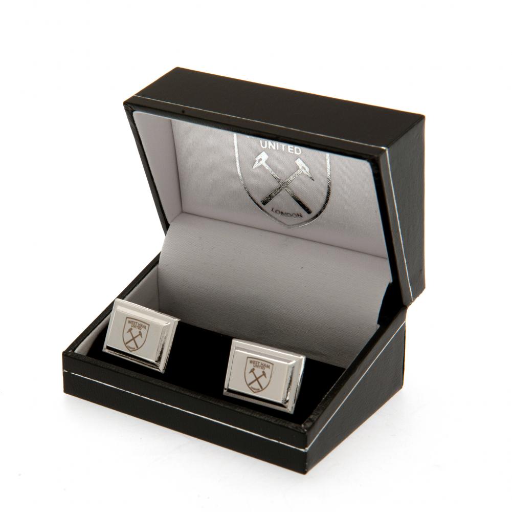 West Ham United FC Silver Plated Cufflinks - Officially licensed merchandise.