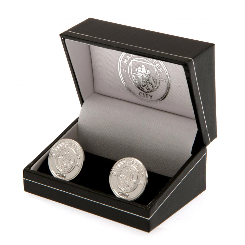 Manchester City FC Silver Plated Formed Cufflinks - Officially licensed merchandise.