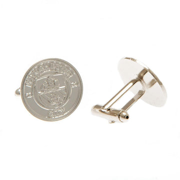 Manchester City FC Silver Plated Formed Cufflinks - Officially licensed merchandise.