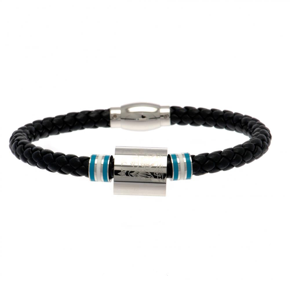 Manchester City FC Colour Ring Leather Bracelet - Officially licensed merchandise.