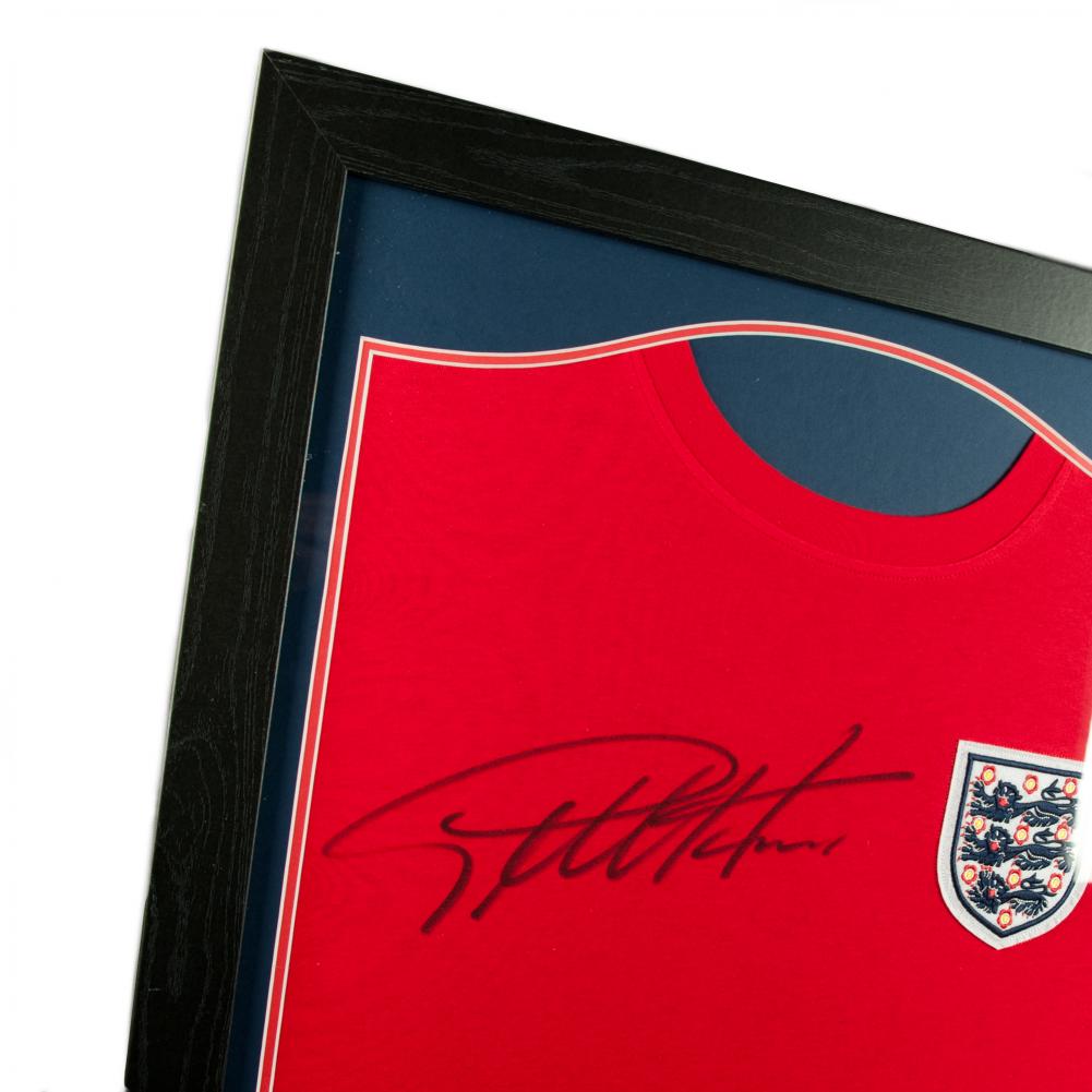 England FA Sir Geoff Hurst Signed Shirt (Framed) - Officially licensed merchandise.