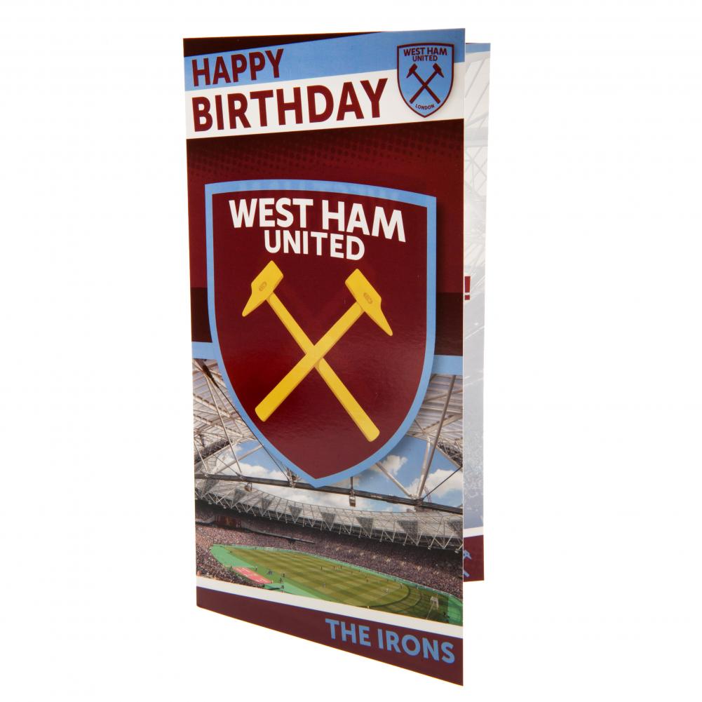 West Ham United FC Birthday Card - Officially licensed merchandise.