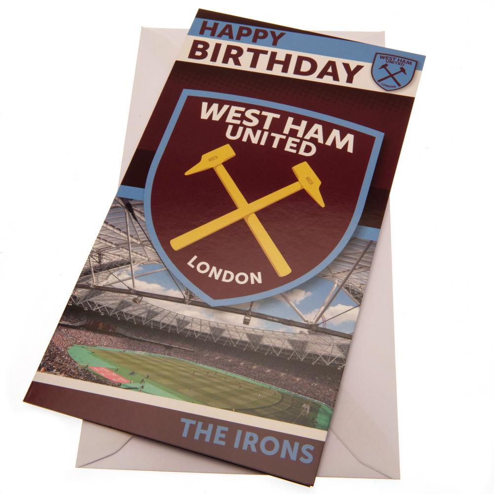 West Ham United FC Birthday Card - Officially licensed merchandise.