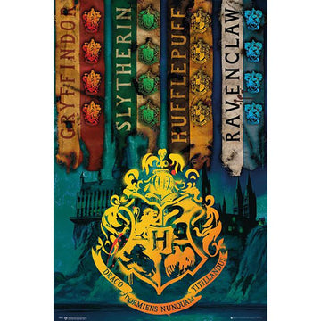 Harry Potter Poster House Flags 229 - Officially licensed merchandise.