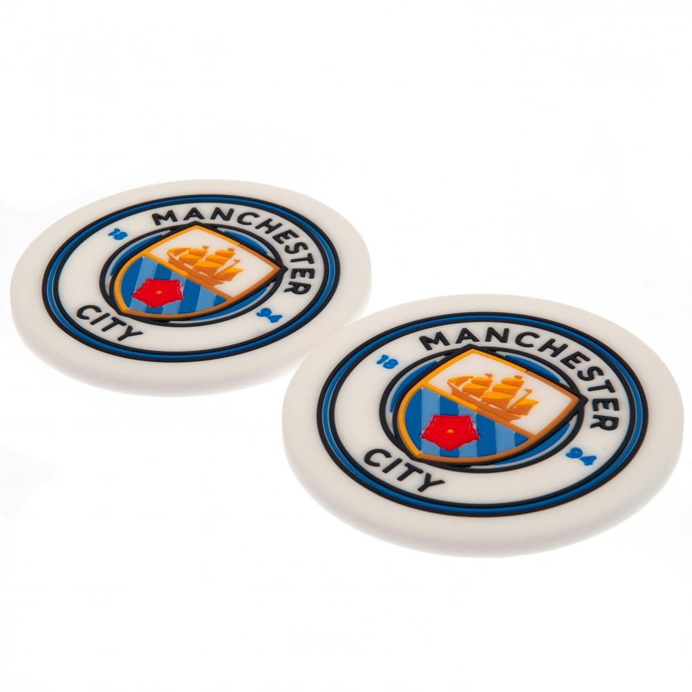 Manchester City FC 2pk Coaster Set - Officially licensed merchandise.