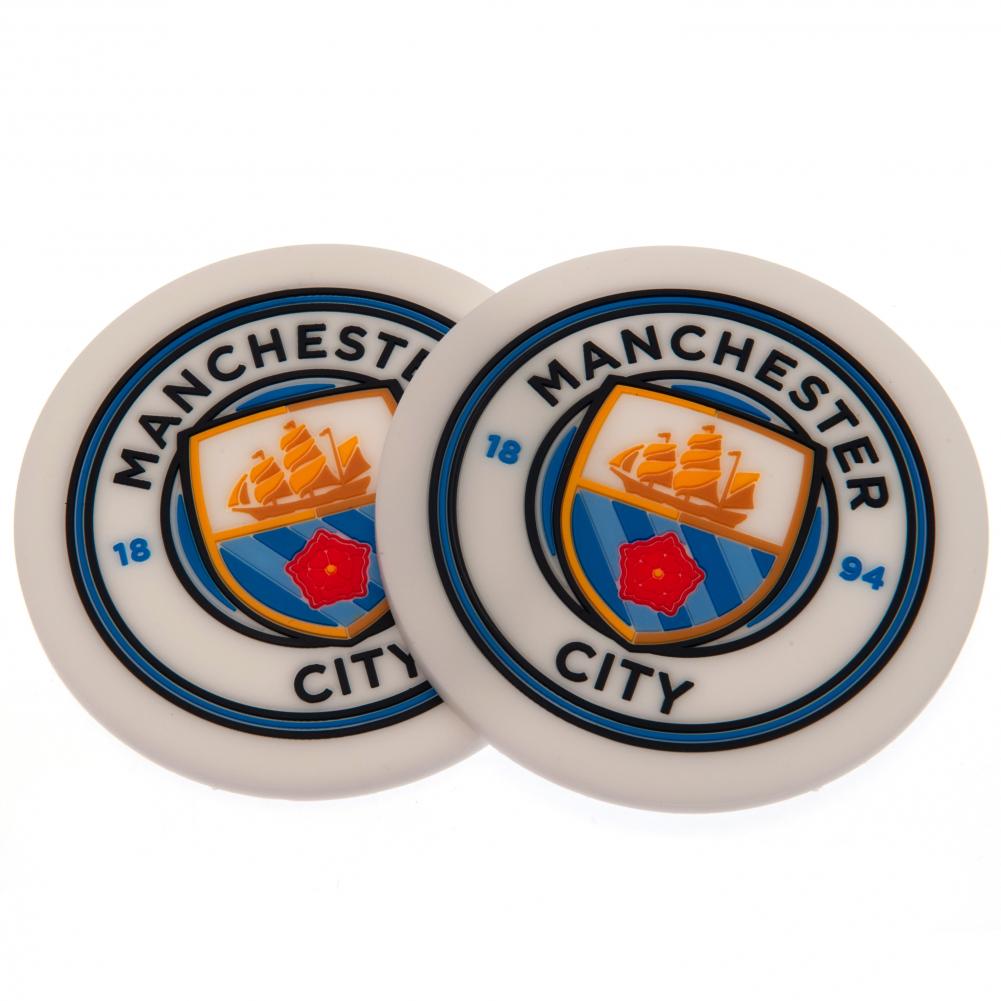 Manchester City FC 2pk Coaster Set - Officially licensed merchandise.