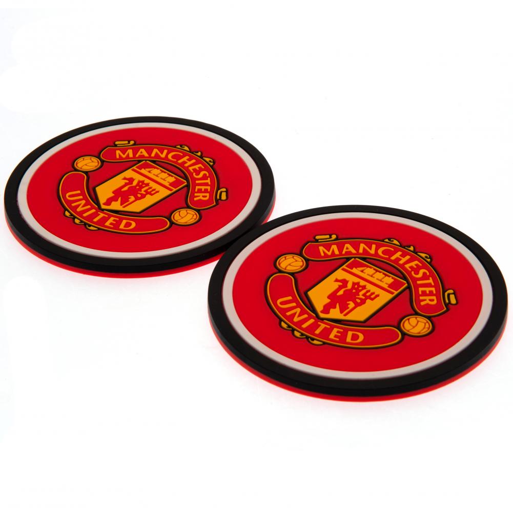 Manchester United FC 2pk Coaster Set - Officially licensed merchandise.