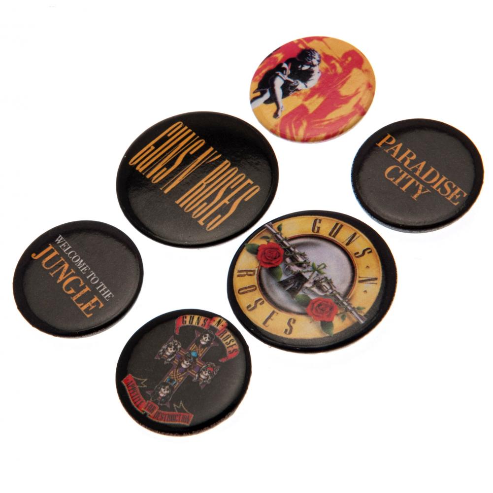 Guns N Roses Button Badge Set - Officially licensed merchandise.